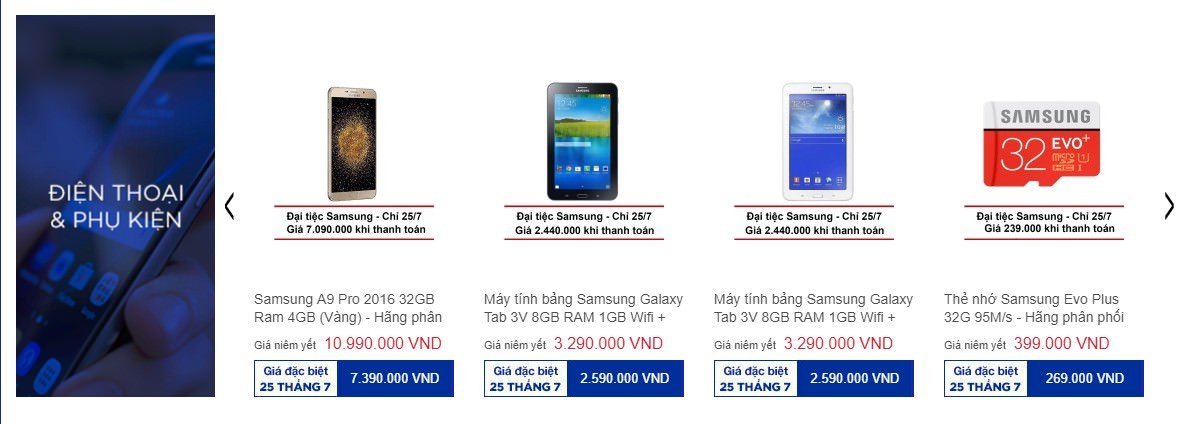 Đại Tiệc Samsung - Điện thoại Phụ Kiện Giá rẻ