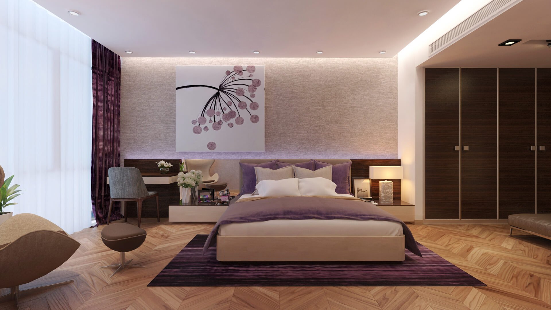 Hình 5. Thiết kế nội thất phòng ngủ tạo cảm giác lãng mạn và ấm cúng